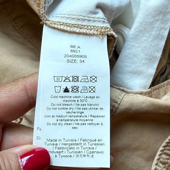 GANNI Twill Camel Cargo Pants Drawstring Hem High Rise Sz 34/US2 Organic Cotton - Picture 5 of 16